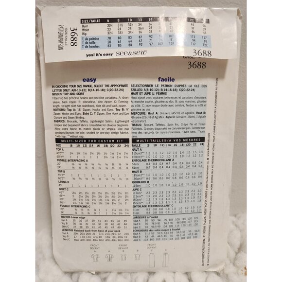 See & Sew 3688 Dress and Top | Size 14–18 Pullover | Uncut | Yes! It’s Easy - Picture 2 of 11